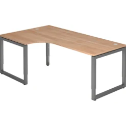 REGO 82 G | Schreibtisch 200 x 120 höhenverstellbar Nussbaum/Graphit