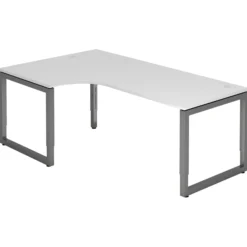 REGO 82 G | Schreibtisch 200 x 120 höhenverstellbar Weiß/Graphit