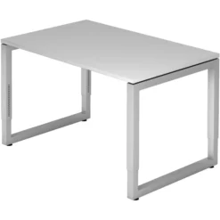 REGO 12 S | Schreibtisch 120 x 80 höhenverstellbar Grau/Silber
