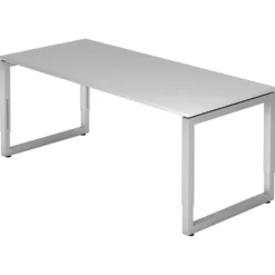 REGO 19 S | Schreibtisch 180 x 80 höhenverstellbar Grau/Silber