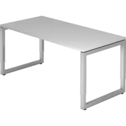 REGO 16 S | Schreibtisch 160 x 80 höhenverstellbar Grau/Silber