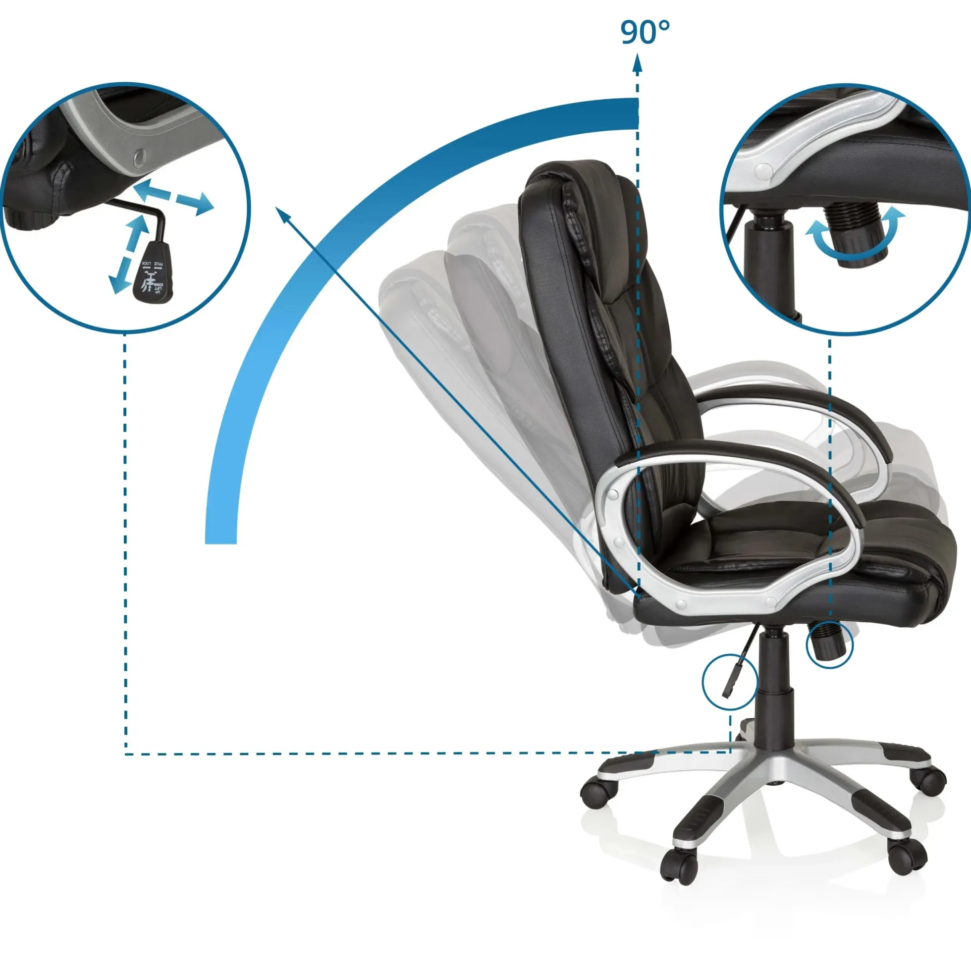 RELAX BY155 - Home Office Chefsessel Schwarz