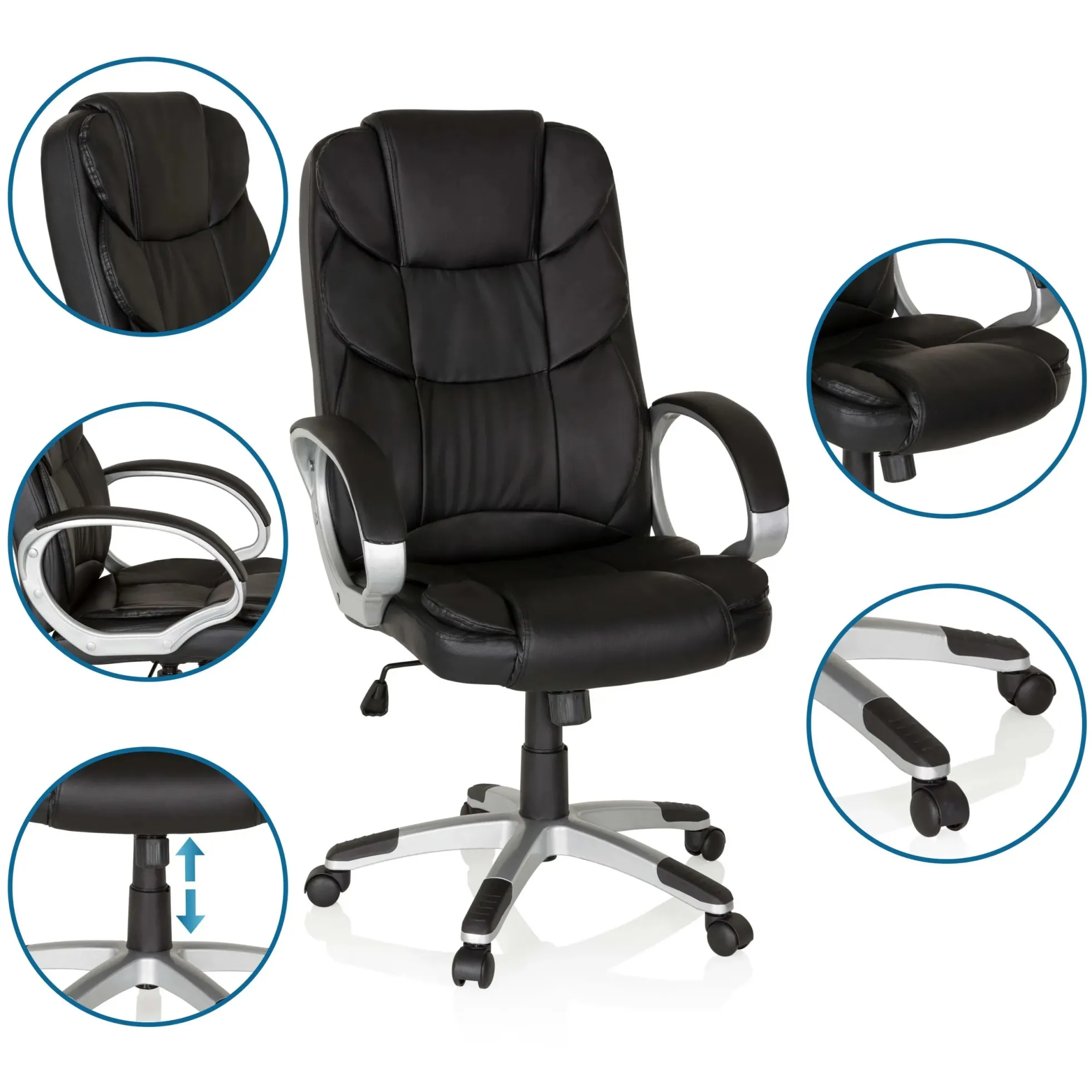 RELAX BY155 - Home Office Chefsessel Schwarz