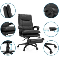 RELAX CL 200 | Kunstleder - Home Office Chefsessel Schwarz
