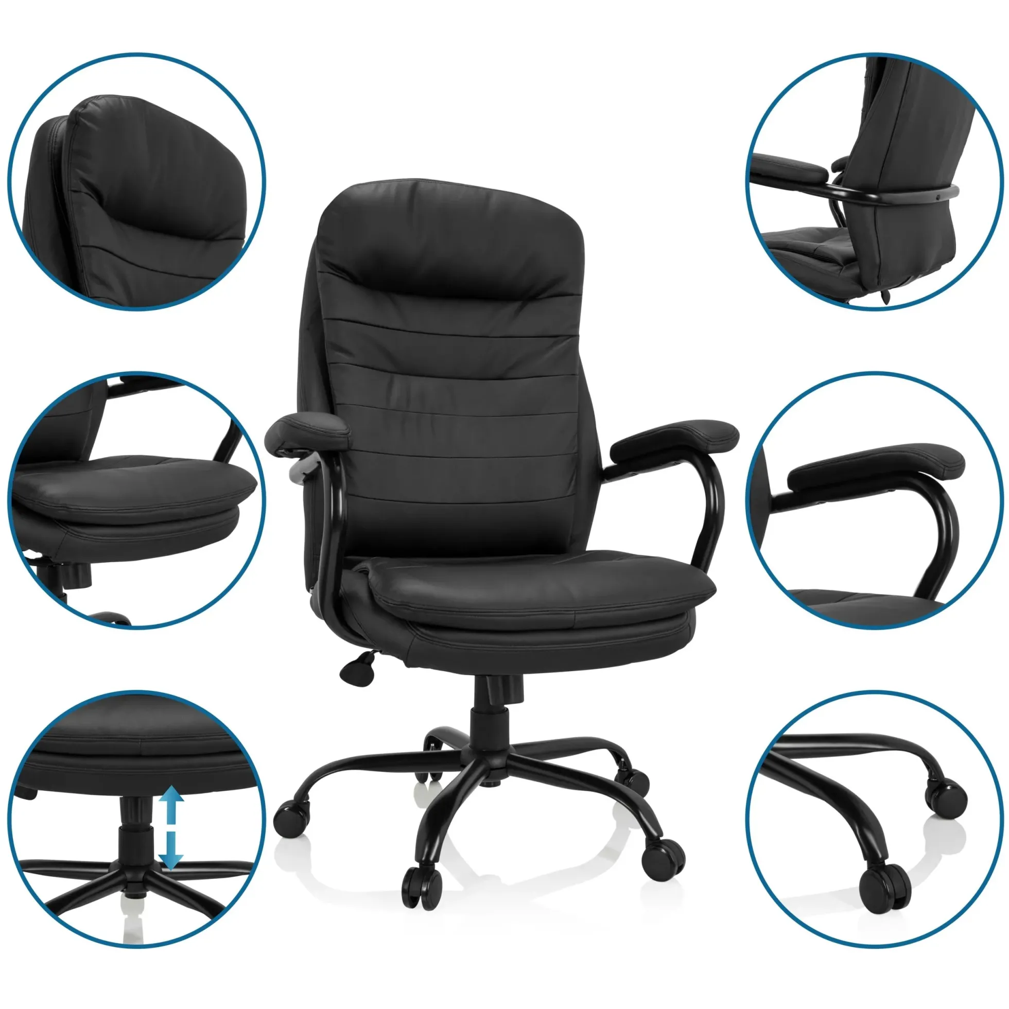 RELAX XXL B | Kunstleder - XXL Drehstuhl Schwarz
