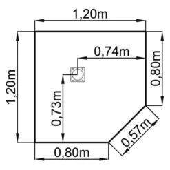 RT12 G Trapezplatte 120x120 Nussbaum
