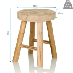 RUSTIKO W - Sitzhocker Braun