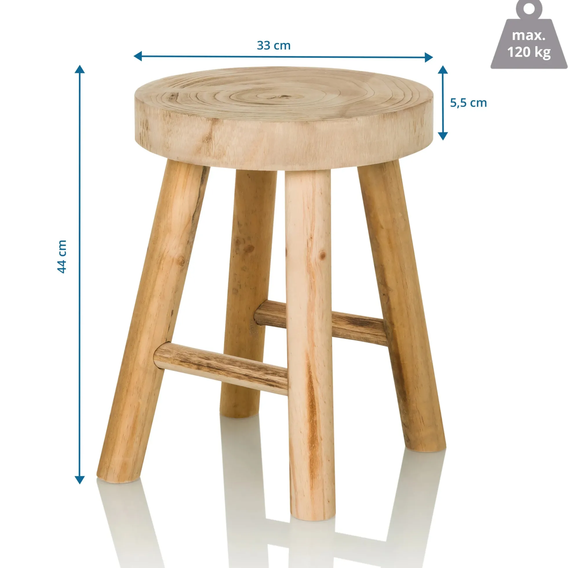 RUSTIKO W - Sitzhocker Braun