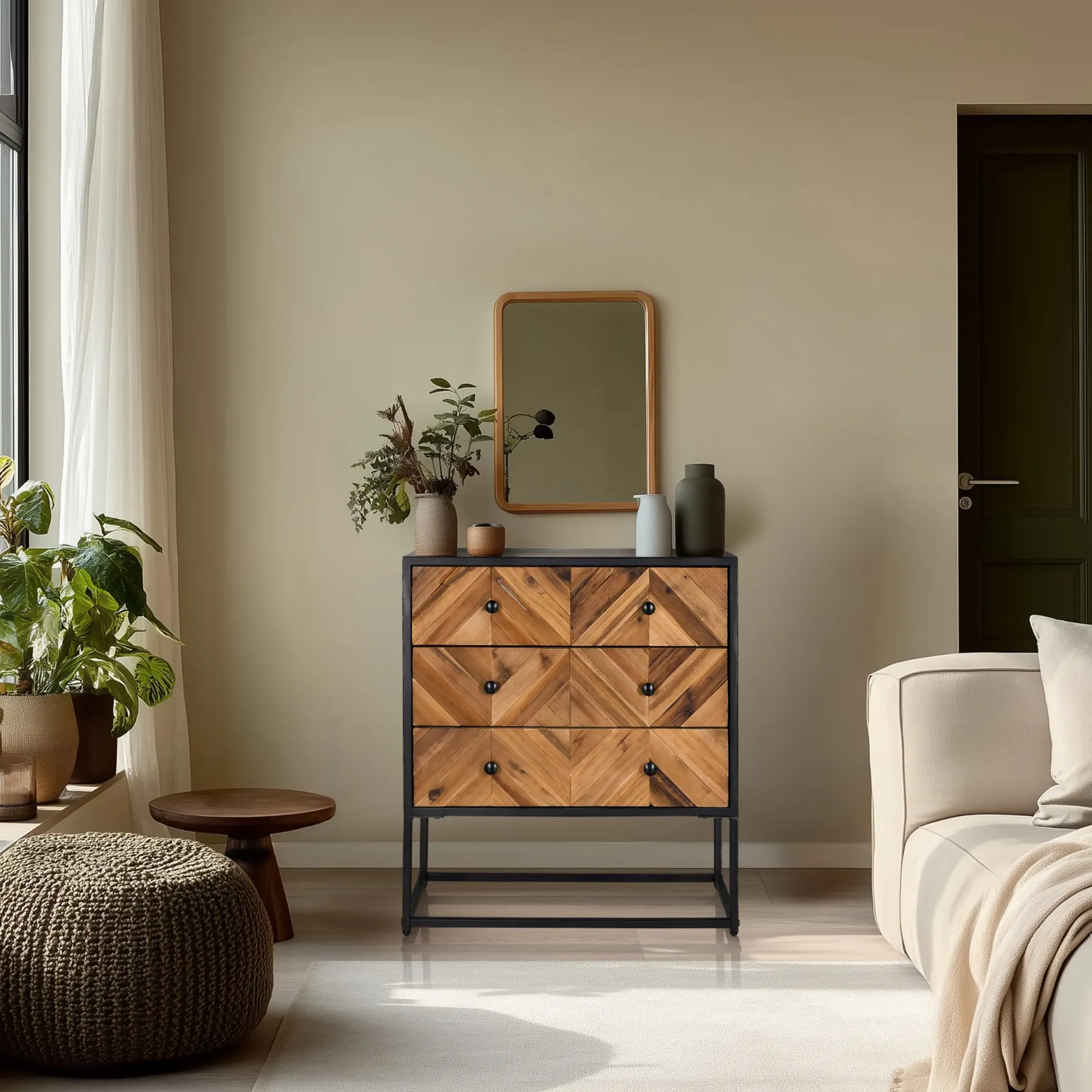 SANTJAGO BLACK SUN L - Sideboard Holzfarben dunkel