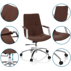 SARANTO II - Home Office Bürostuhl Mittelbraun