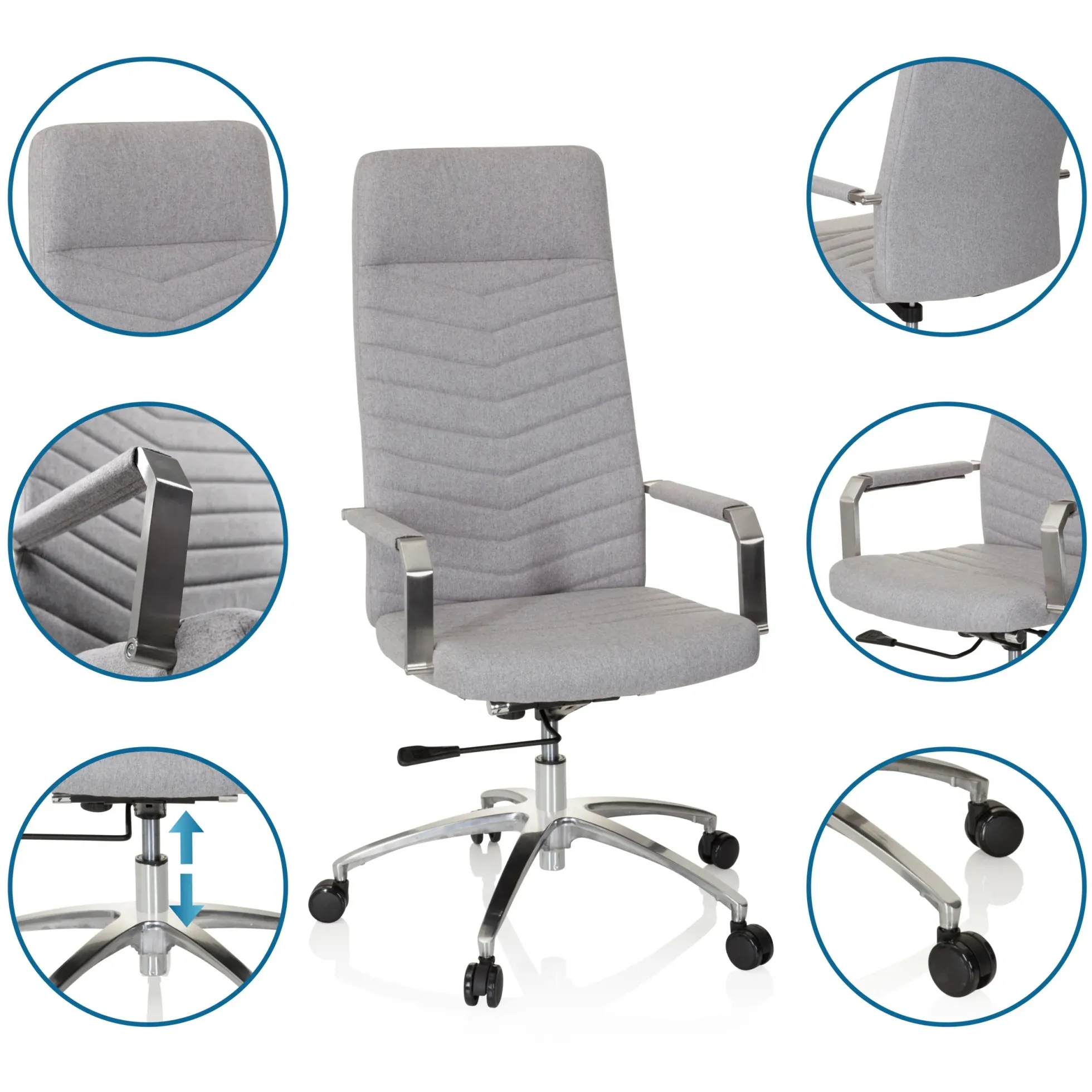 SARANTO PLUS - Home Office Bürostuhl Hellgrau