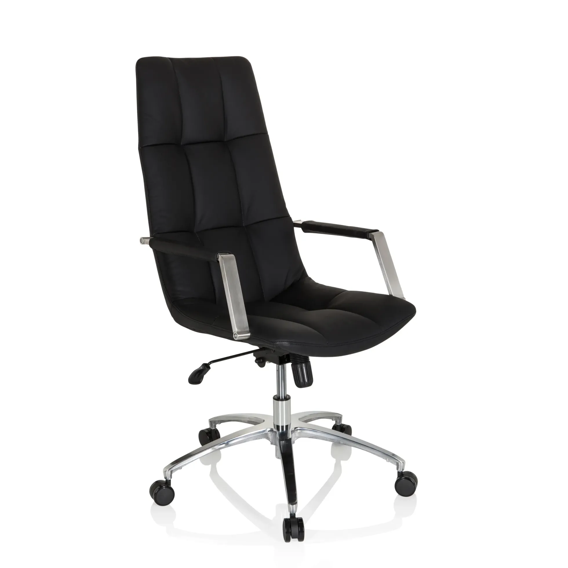 SARANTO PRO | Leder - Home Office Chefsessel Schwarz