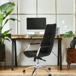 SARANTO PRO | Leder - Home Office Chefsessel Schwarz