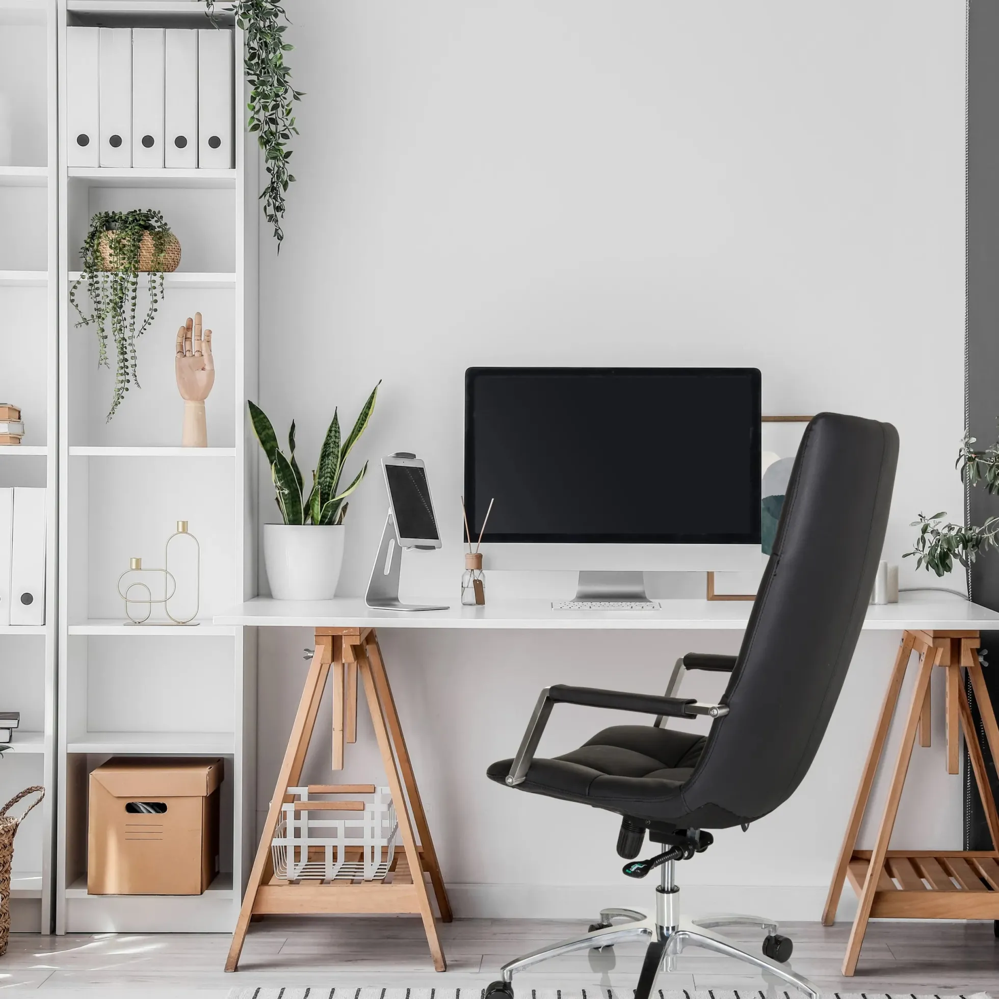 SARANTO PRO | Leder - Home Office Chefsessel Schwarz