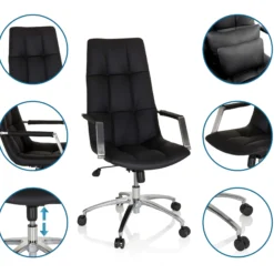 SARANTO PRO | Leder - Home Office Chefsessel Schwarz