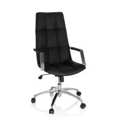 SARANTO PRO | Leder - Home Office Chefsessel Schwarz