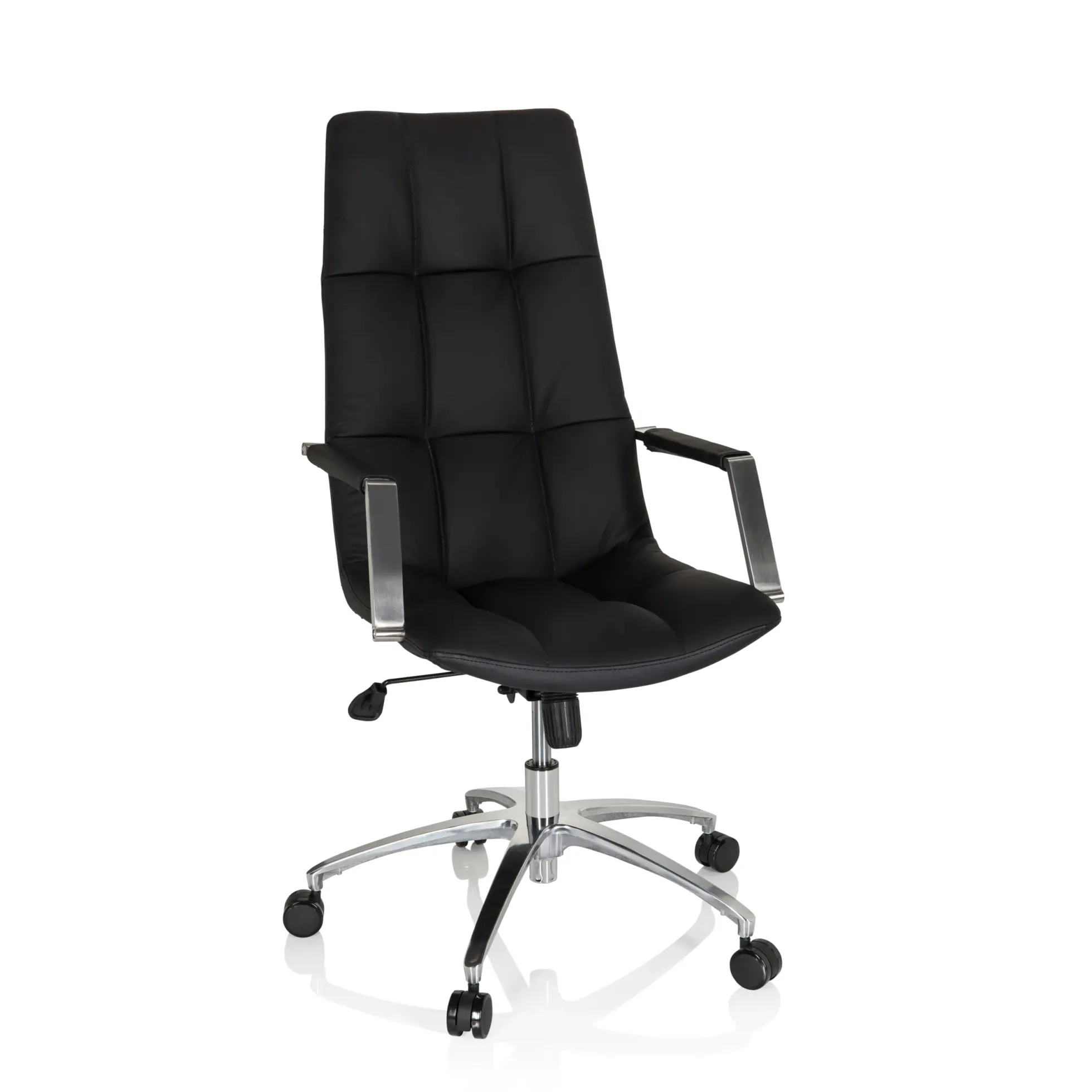 SARANTO PRO | Leder - Home Office Chefsessel Schwarz