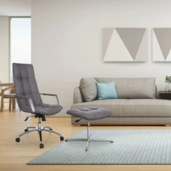 SARANTO | Stoff - Polsterhocker Grau