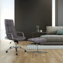 SARANTO | Stoff - Polsterhocker Grau