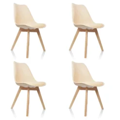 SCANDI 4 | 4er Pack - Schalenstuhl Beige