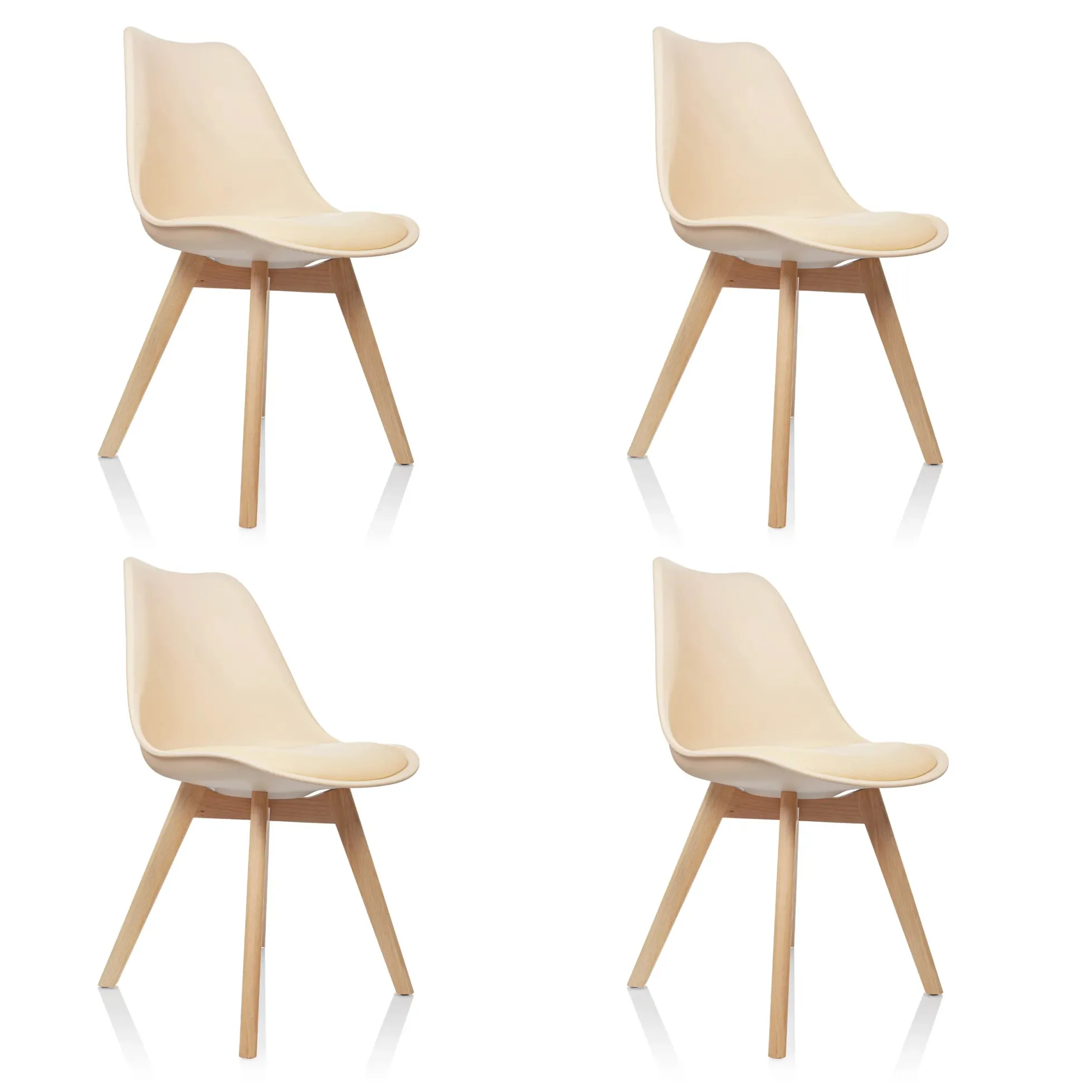 SCANDI 4 | 4er Pack - Schalenstuhl Beige