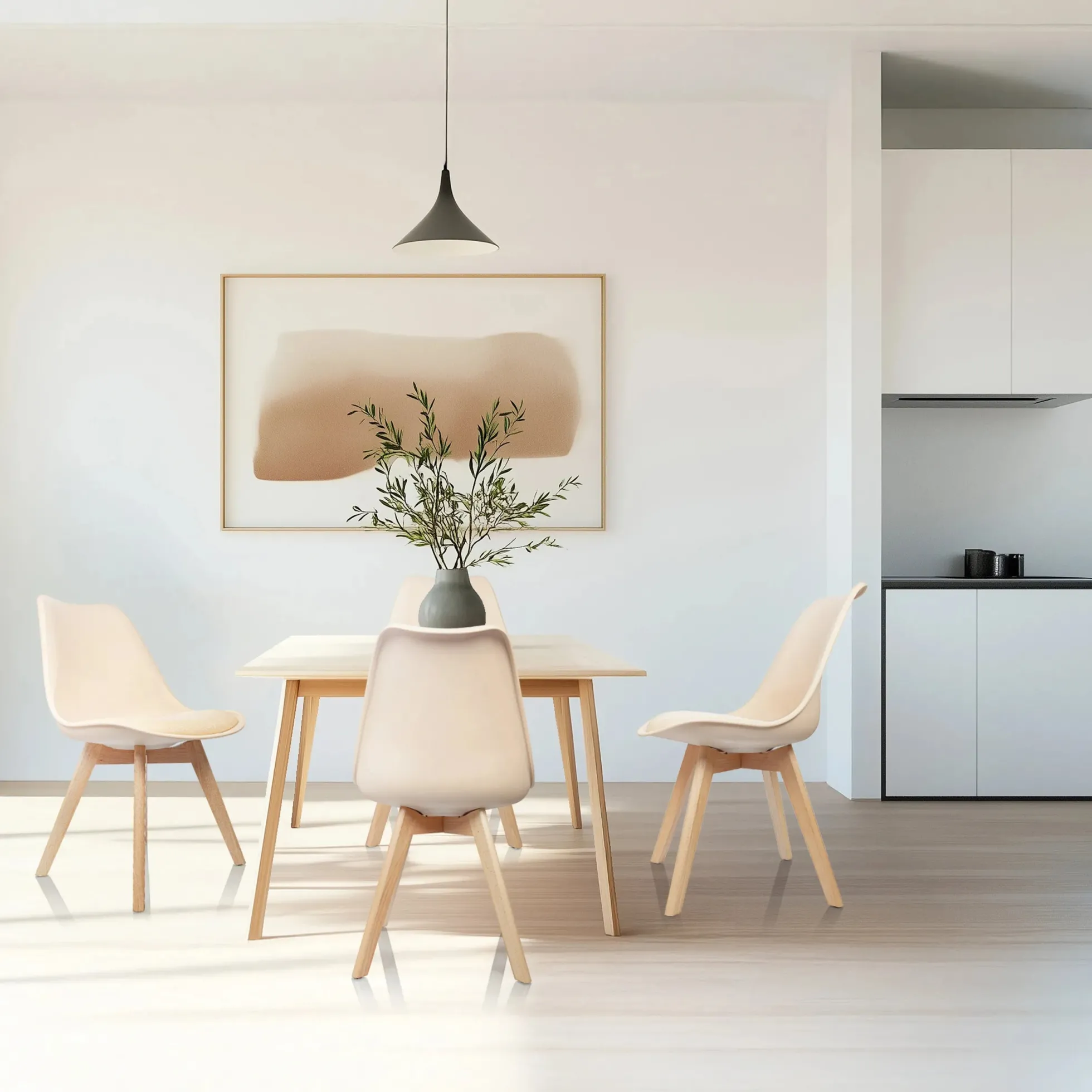 SCANDI 4 | 4er Pack - Schalenstuhl Beige