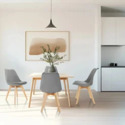 SCANDI 4 | 4er Pack - Schalenstuhl Grau