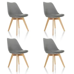 SCANDI 4 | 4er Pack - Schalenstuhl Grau
