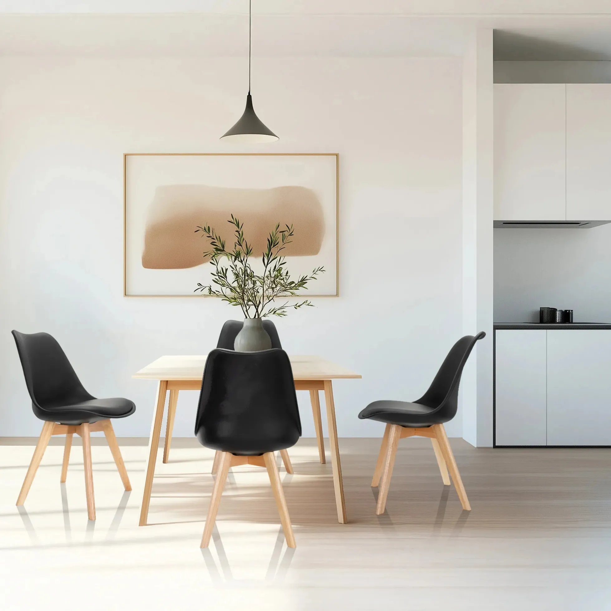 SCANDI 4 | 4er Pack - Schalenstuhl Schwarz