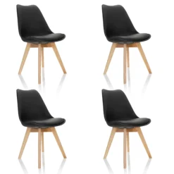 SCANDI 4 | 4er Pack - Schalenstuhl Schwarz