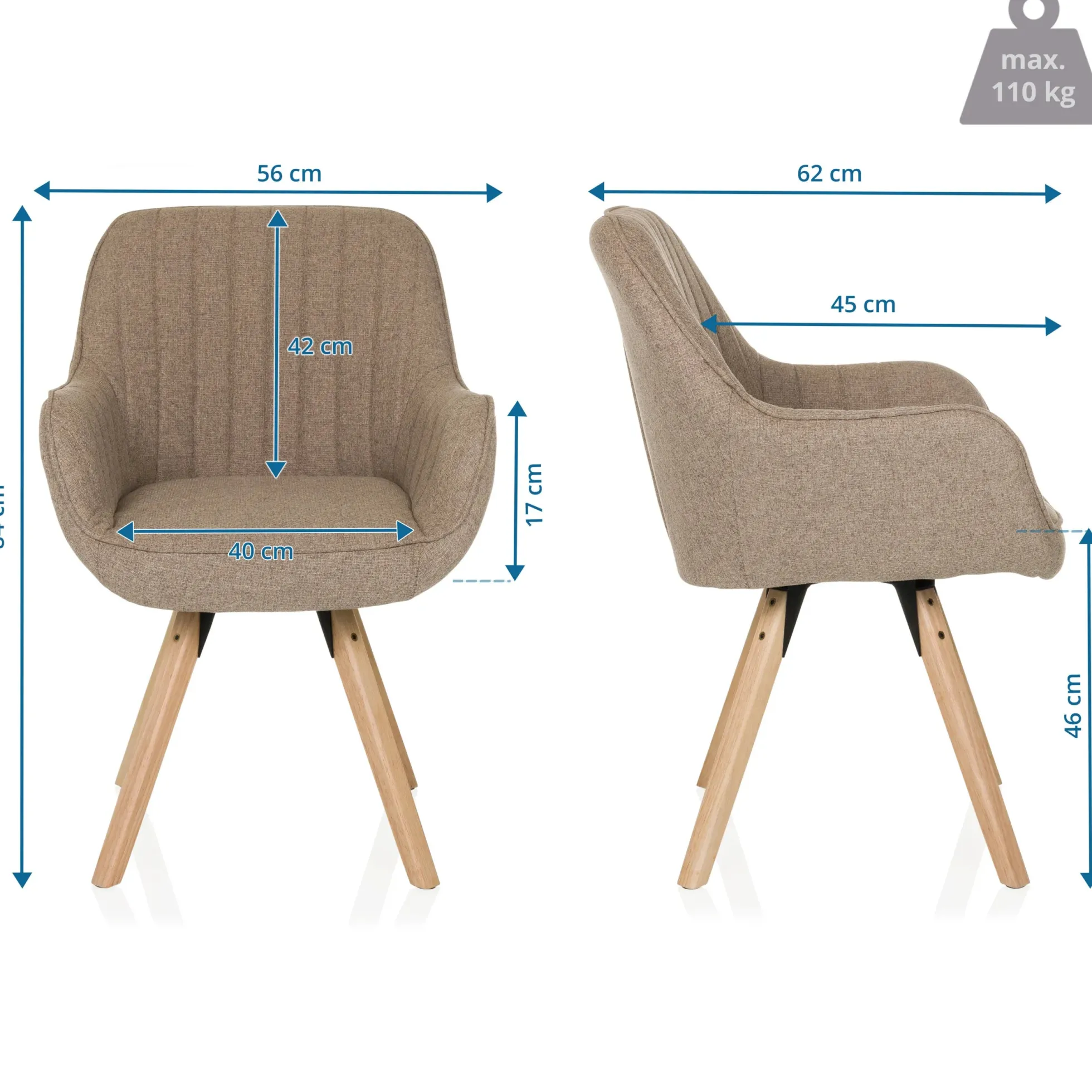 SCANDI SOFT - Polsterstuhl Beige