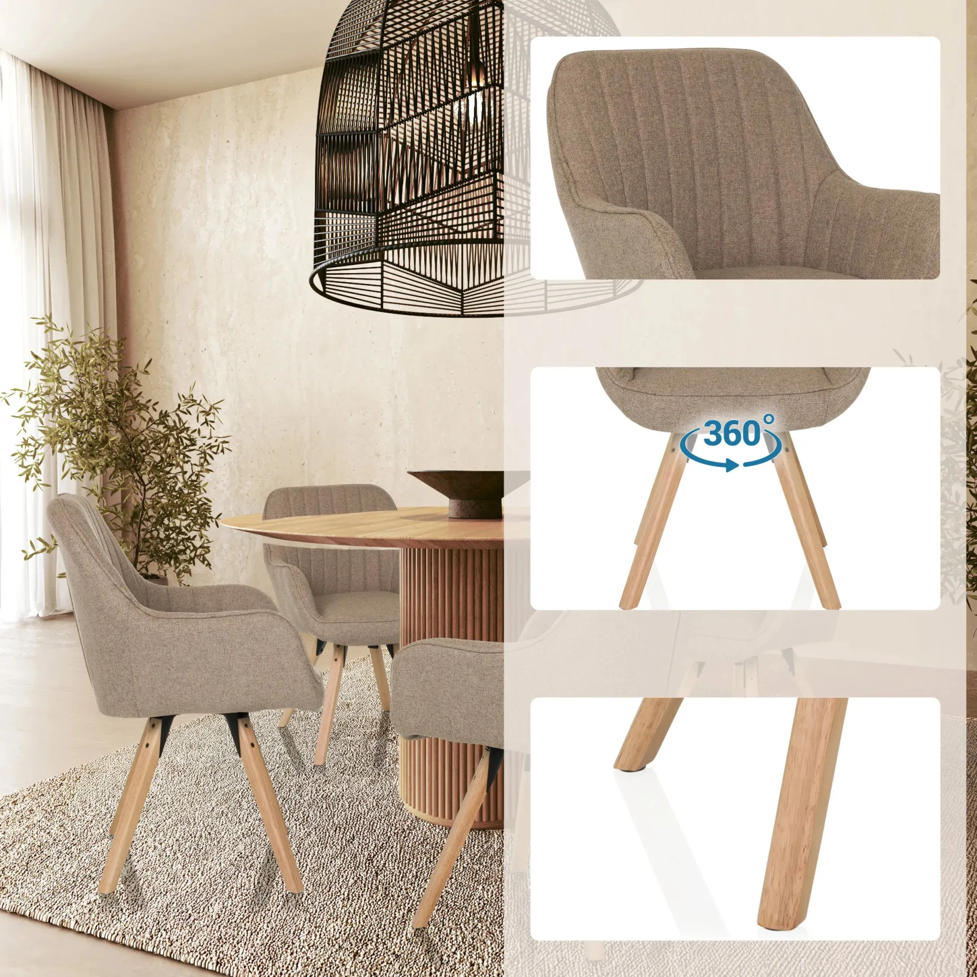 SCANDI SOFT - Polsterstuhl Beige