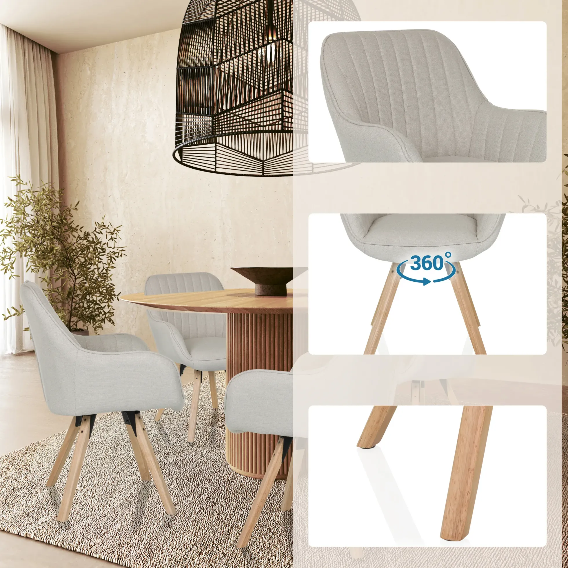 SCANDI SOFT - Polsterstuhl Creme