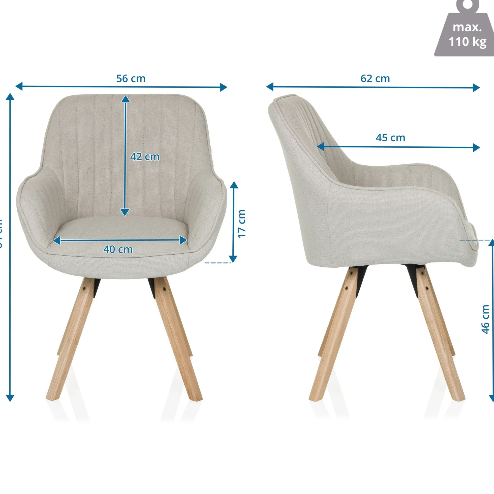 SCANDI SOFT - Polsterstuhl Creme