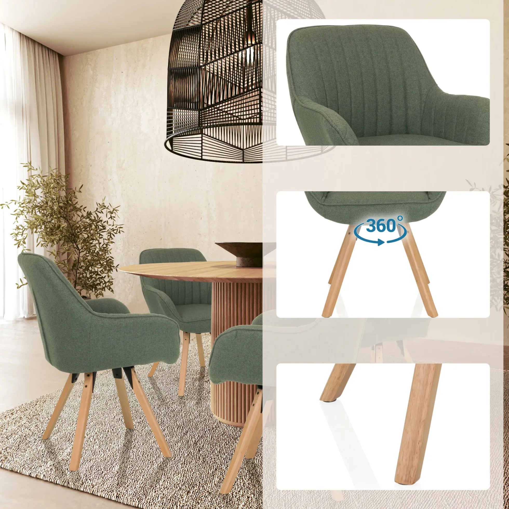 SCANDI SOFT - Polsterstuhl Salbei