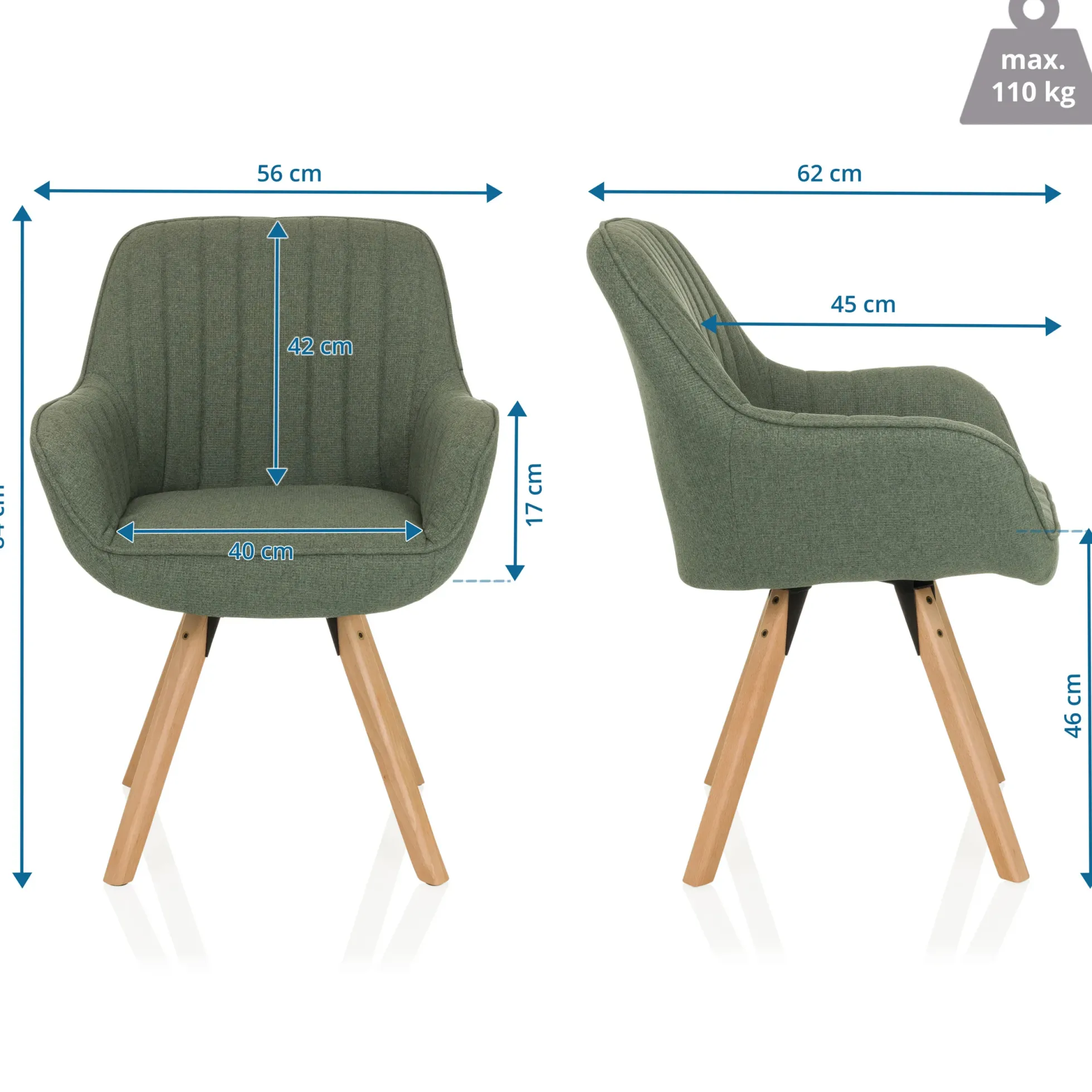 SCANDI SOFT - Polsterstuhl Salbei