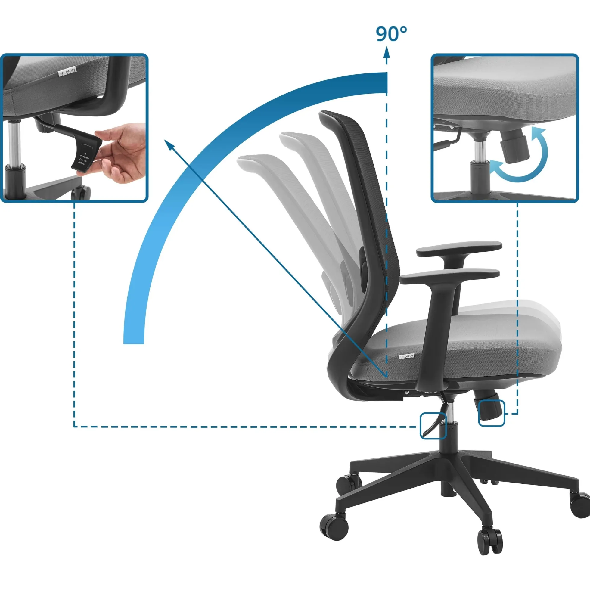 Sedito - Home Office Bürostuhl Schwarz/Grau