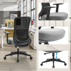 Sedito - Home Office Bürostuhl Schwarz/Grau
