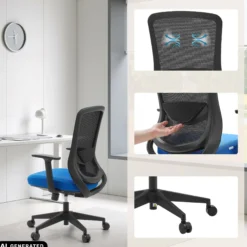 Sedito - Home Office Bürostuhl Schwarz/Blau