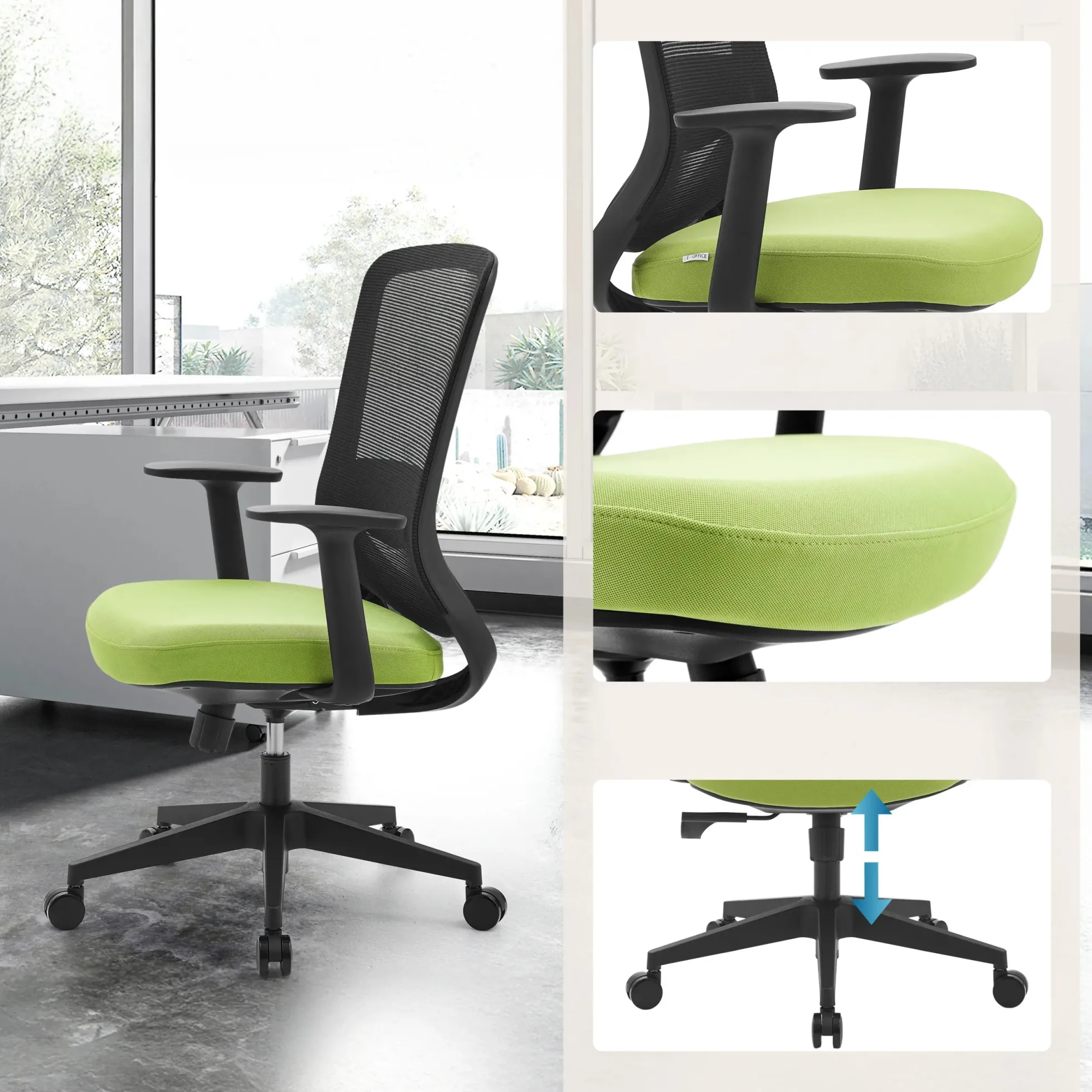 Sedito - Home Office Bürostuhl Schwarz/Grün