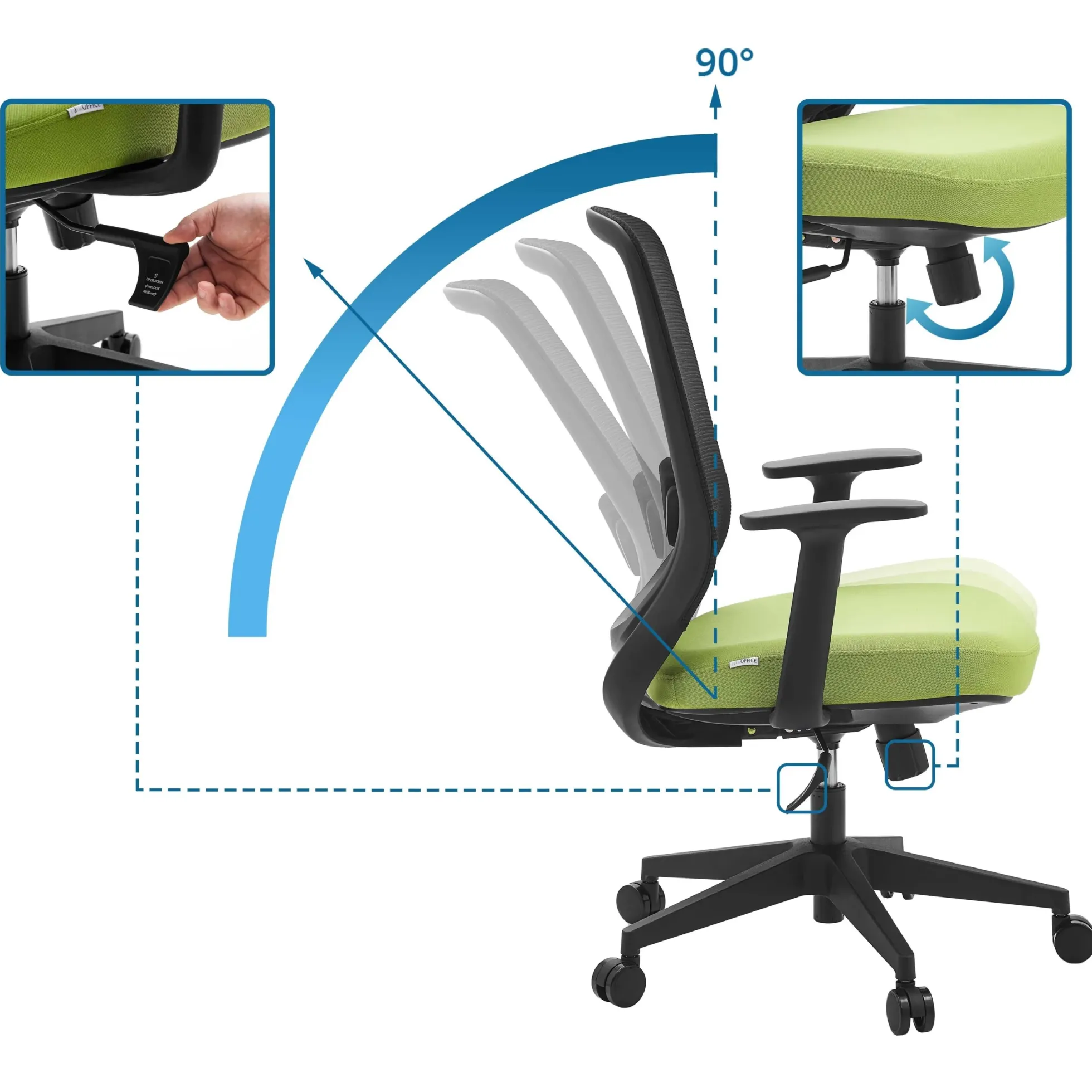 Sedito - Home Office Bürostuhl Schwarz/Grün