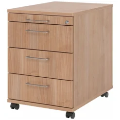 SIGNA AC30 - Rollcontainer Bügelgriff Metall Nussbaum