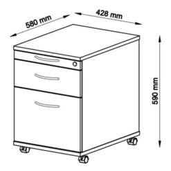SIGNA AC20 - Rollcontainer Bügelgriff Metall Buche