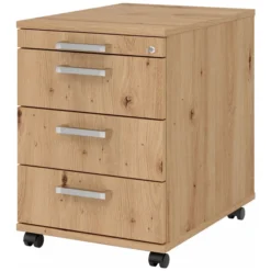 SIGNA AC30 - Rollcontainer Chromgriff Metall Asteiche