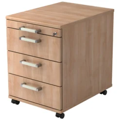 SIGNA AC30 - Rollcontainer Chromgriff Metall Nussbaum
