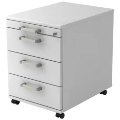 SIGNA AC30 - Rollcontainer Chromgriff Metall Weiß