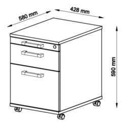 SIGNA AC20 - Rollcontainer Chromgriff Metall Grau