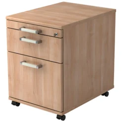 SIGNA AC20 - Rollcontainer Chromgriff Metall Nussbaum
