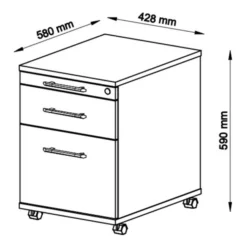 SIGNA AC20 - Rollcontainer Relinggriff Kunststoff Ahorn