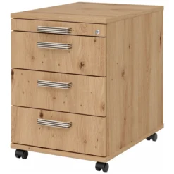 SIGNA AC30 - Rollcontainer Streifengriff Kunststoff Asteiche